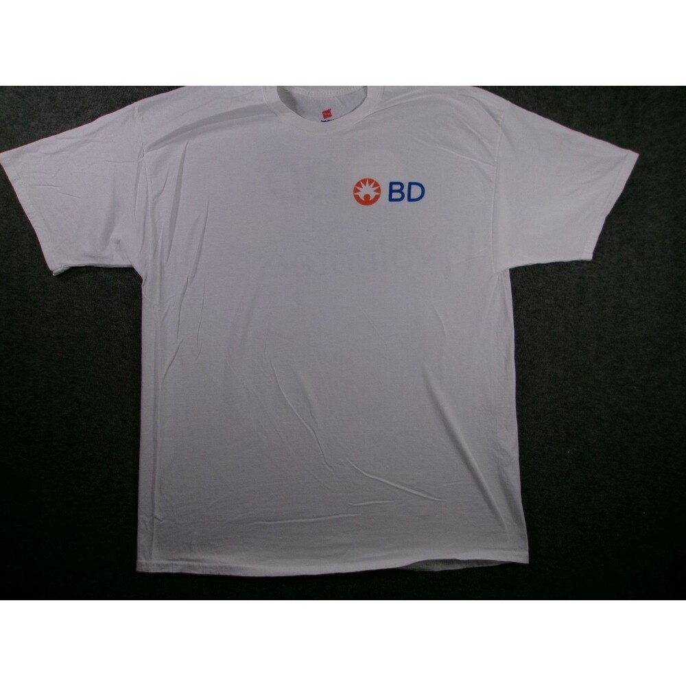 Becton Dickinson Shirt Mens 2XL White BD Volunteer Logo ComfortSoft Heavyweight